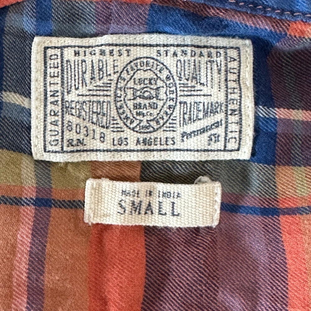 ✨ Lucky Brand Men’s Plaid Shirt – 100% Cotton, Size Small ✨ - Picture 7 of 13